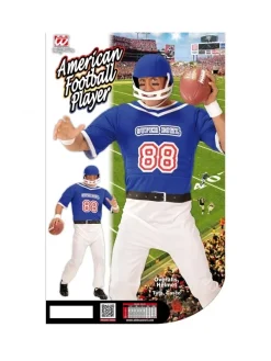 WIDMANN Déguisement Joueur De Football Américain Adulte Bleu Et Blanc (haut, Pantalon, Casque) -WIDMANN Soldes deguisement joueur de football americain adulte bleu et blanc haut pantalon casque 4