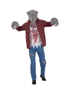 WIDMANN Déguisement Loup-garou Homme, Rouge (chemise Avec T-shirt, Pantalon, Gants, Masque) -WIDMANN Soldes deguisement loup garou homme rouge chemise avec t shirt pantalon gants masque 1