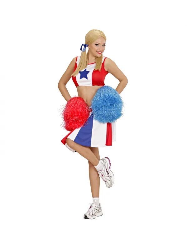 WIDMANN Déguisement Majorette Femme, Bleu, Blanc, Rouge (top, Jupe) 2 WIDMANN Déguisement Majorette Femme, Bleu, Blanc, Rouge (top, Jupe) – Image 2