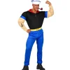 WIDMANN Déguisement Marin Epinard Homme (T-shirt Avec Les Bras Musclés, Pantalon Avec Ceinture, Bob)