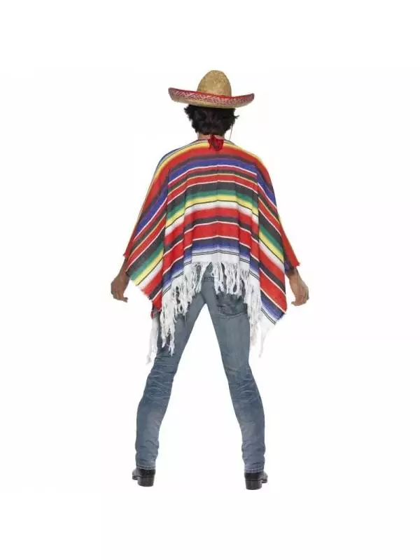 Smiffys Déguisement Mexicain Arc-en-ciel Adulte (poncho) 2 Smiffys Déguisement Mexicain Arc-en-ciel Adulte (poncho) – Image 2