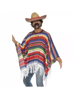 Smiffys Déguisement Mexicain Arc-en-ciel Adulte (poncho)