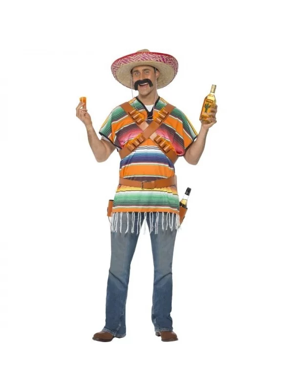 Smiffys Déguisement Mexicain Tequila Homme + Accessoires 1 Smiffys Déguisement Mexicain Tequila Homme + Accessoires