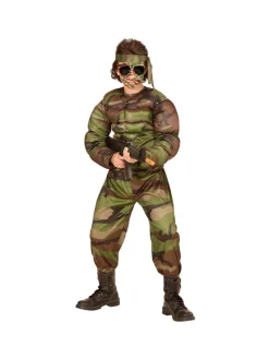 WIDMANN Déguisement Militaire Super Muscle Garçon (t-shirt Muscle, Pantalon, Tour De Tête) -WIDMANN Soldes deguisement militaire super muscle garcon t shirt muscle pantalon tour de tete 1