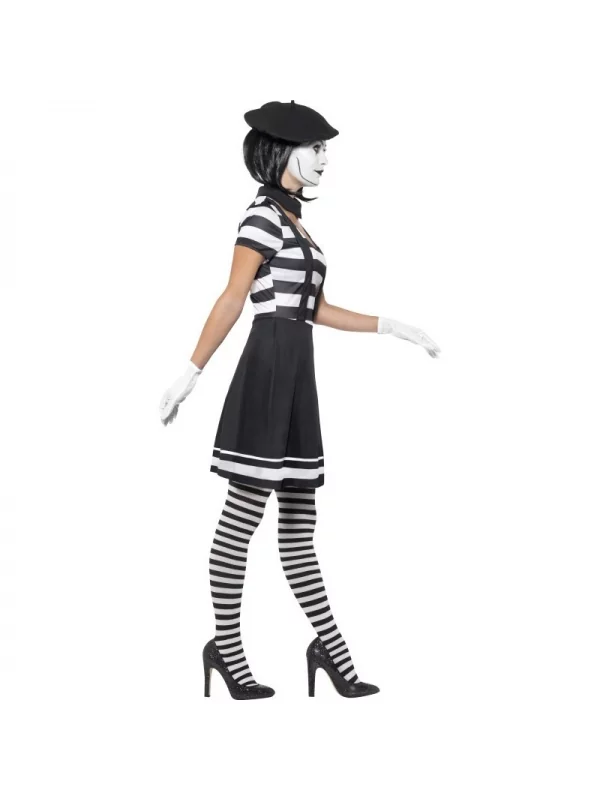 Smiffys Déguisement Mime Femme (robe, Col, Béret, Gants, Collants Et Maquillage) 2 Smiffys Déguisement Mime Femme (robe, Col, Béret, Gants, Collants Et Maquillage) – Image 2