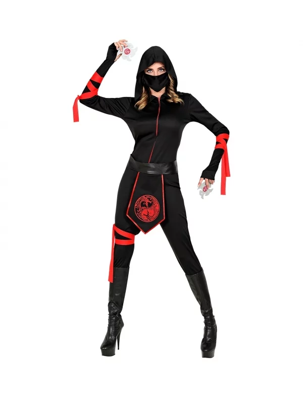 WIDMANN Déguisement Ninja Femme (combinaison à Capuche, Masque, Ceinture, Bandes Bras Et Jambe) 1 WIDMANN Déguisement Ninja Femme (combinaison à Capuche, Masque, Ceinture, Bandes Bras Et Jambe)