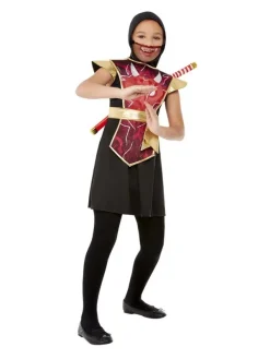 Smiffys Déguisement Ninja Fille Rouge Et Noir (robe Et épée)