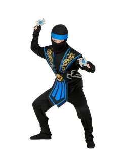 WIDMANN Déguisement Ninja Garçon, Bleu Et Noir Avec Armes 3 WIDMANN Déguisement Ninja Garçon, Bleu Et Noir Avec Armes -WIDMANN Soldes deguisement ninja garcon bleu et noir avec armes 1