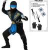 WIDMANN Déguisement Ninja Garçon, Bleu Et Noir Avec Armes