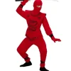 WIDMANN Déguisement Ninja Rouge Garçon (casaque Avec Liens, Pantalon Avec Liens, Cuirasse, Cagoule)