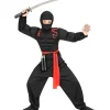 WIDMANN Déguisement Ninja Super Muscles Garçon (chemise à Capuche Musclée, Masque, Pantalon, Ceinture)