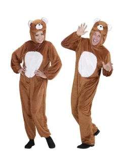 WIDMANN Déguisement Ours Brun, Adulte (combinaison à Capuche Et Masque)