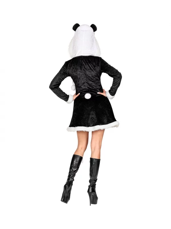 WIDMANN Déguisement Panda Femme Noir Et Blanc (robe Avec Capuche) 3 WIDMANN Déguisement Panda Femme Noir Et Blanc (robe Avec Capuche) – Image 3