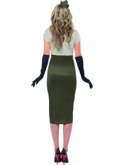 Smiffys Déguisement Pin-up Militaire Rétro Pour Femme - Robe Kaki Et Calot Inclus -WIDMANN Soldes deguisement pin up militaire retro pour femme robe kaki et calot inclus 2