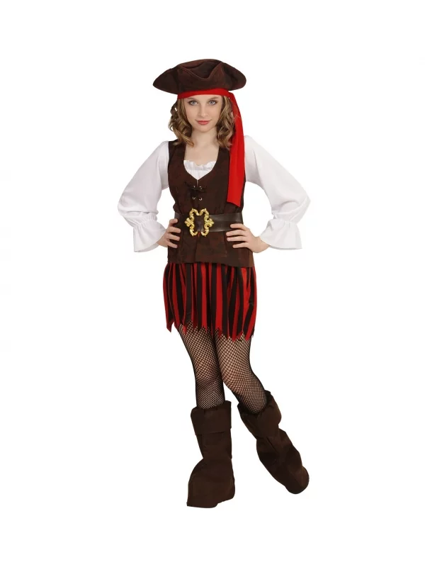 WIDMANN Déguisement Pirate De Caraïbes Fille (robe, Ceinture, Couvre-bottes, Bandeau, Chapeau) 2 WIDMANN Déguisement Pirate De Caraïbes Fille (robe, Ceinture, Couvre-bottes, Bandeau, Chapeau) – Image 2