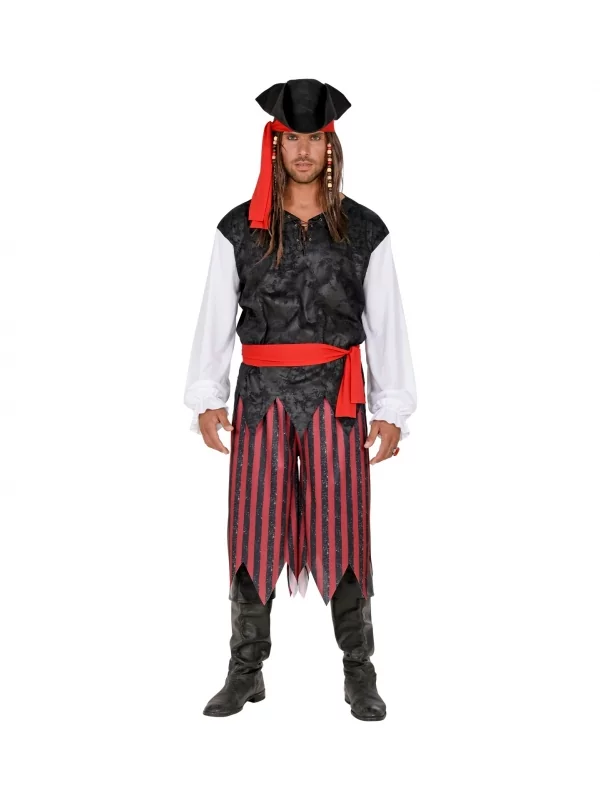 WIDMANN Déguisement Pirate Des Caraïbes Du S Au XXXL (chemise Avec Veste, Pantalon, Ceinture, Bandeau, Chapeau) 2 WIDMANN Déguisement Pirate Des Caraïbes Du S Au XXXL (chemise Avec Veste, Pantalon, Ceinture, Bandeau, Chapeau) – Image 2