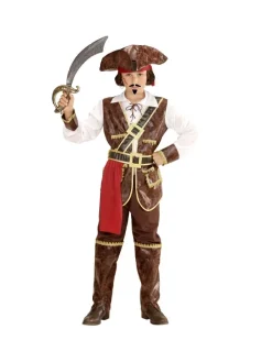 WIDMANN Déguisement Pirate Des Caraïbes Enfant (chemise Avec Veste, Pantalon Avec Couvre-bottes, Ceinture, Chapeau)