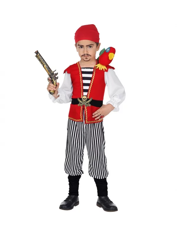 WIDMANN Déguisement Pirate Des Caraïbes Garçon Avec Perroquet 2 WIDMANN Déguisement Pirate Des Caraïbes Garçon Avec Perroquet – Image 2