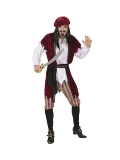 WIDMANN Déguisement Pirate Des Caraïbes Homme (chemise Avec Gilet, Pantalon, Ceinture, Bandeau)