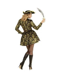 WIDMANN Déguisement Pirate Femme (veste à Motif Jacquard Noir Et Or Avec Top) 5 WIDMANN Déguisement Pirate Femme (veste à Motif Jacquard Noir Et Or Avec Top) -WIDMANN Soldes deguisement pirate femme veste a motif jacquard noir et or avec top 2