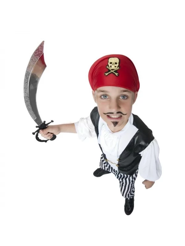 Smiffys Déguisement Pirate Garçon Noir Et Blanc (chemise, Pantalon, Sur-bottes, Foulard, Ceinture) 2 Smiffys Déguisement Pirate Garçon Noir Et Blanc (chemise, Pantalon, Sur-bottes, Foulard, Ceinture) – Image 2