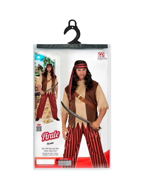 WIDMANN Déguisement Pirate Homme (chemise Avec Veston Et Ceinture, Pantalon, Bandeau) 4 WIDMANN Déguisement Pirate Homme (chemise Avec Veston Et Ceinture, Pantalon, Bandeau) – Image 4