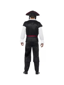 Smiffys Déguisement Pirate Homme Noir ( Haut, Pantalon, Ceinture Et Tricorne Avec Cheveux) -WIDMANN Soldes deguisement pirate homme noir haut pantalon ceinture et tricorne avec cheveux 2