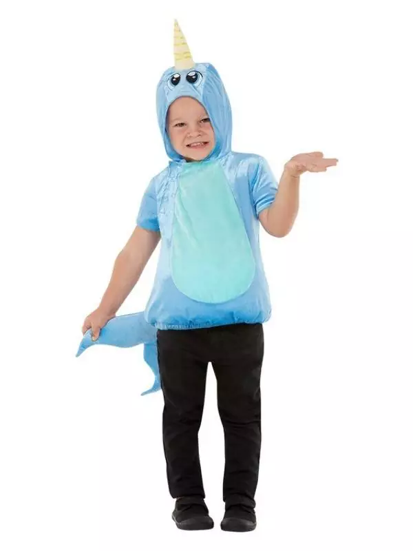 Smiffys Déguisement Poisson Narval Pour Tout-petit, Bleu, Haut à Capuche 1 Smiffys Déguisement Poisson Narval Pour Tout-petit, Bleu, Haut à Capuche