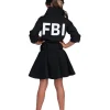 Déguisement Policière Du FBI Fille (robe, Ceinture Et Casquette)