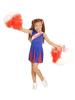 WIDMANN Déguisement Pom Pom Girl Enfant, Bleu Et Rouge (robe) -WIDMANN Soldes deguisement pom pom girl enfant bleu et rouge robe 1