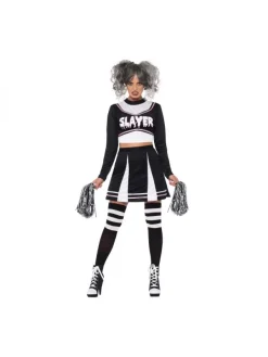 Smiffys Déguisement Pompom Girl Sexy Gothique ( Top Court, Jupe Et Des Pompons)