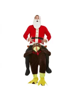 Smiffys Déguisement Porté Père Noël à Dos De Dinde Homme (combinaison)