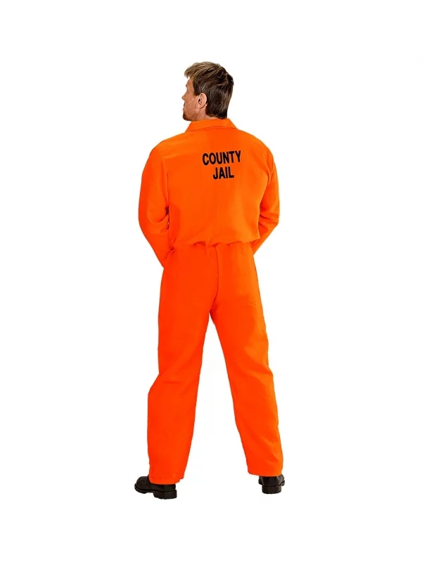 WIDMANN Déguisement Prisonnier USA Orange, Homme (costume, Menottes) 2 WIDMANN Déguisement Prisonnier USA Orange, Homme (costume, Menottes) – Image 2