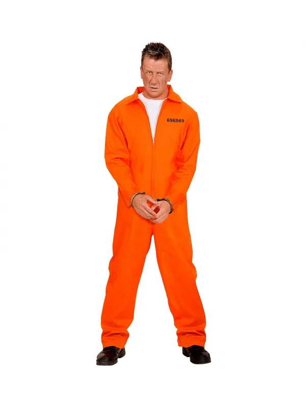 WIDMANN Déguisement Prisonnier USA Orange, Homme (costume, Menottes) 1 WIDMANN Déguisement Prisonnier USA Orange, Homme (costume, Menottes)