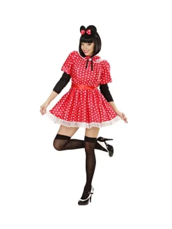 WIDMANN Déguisement Souris Femme Rouge à Pois Blancs (robe, Ceinture, Serre -tête Oreilles)