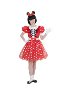 WIDMANN Déguisement Souris Fille Rouge (robe, Oreilles Avec Nœud) Du 1 Au 13 Ans -WIDMANN Soldes deguisement souris fille rouge robe oreilles avec noeud du 1 au 13 ans 1
