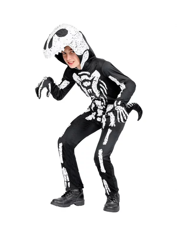 WIDMANN Déguisement Squelette T-rex Enfant (costume Avec Capuche/masque) 1 WIDMANN Déguisement Squelette T-rex Enfant (costume Avec Capuche/masque)