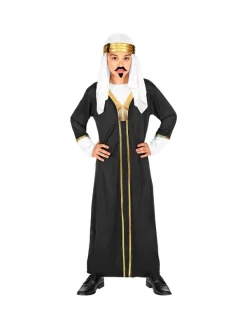 WIDMANN Déguisement Sultan Garçon Noir Et Blanc (robe Avec Manteau, Couvre-tete)