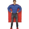 WIDMANN Déguisement Super Héros Musclé Homme (chemise Muscles, Cape)