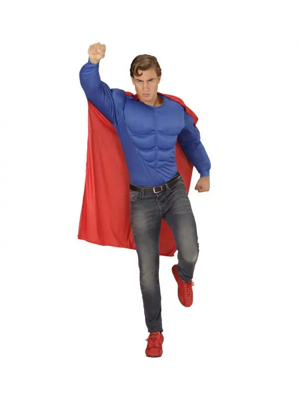 WIDMANN Déguisement Super Héros Musclé Homme (chemise Muscles, Cape) 3 WIDMANN Déguisement Super Héros Musclé Homme (chemise Muscles, Cape) – Image 3