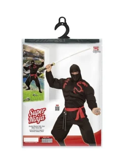 WIDMANN Déguisement Super Ninja Muscle Adulte (chemise à Capuche Musclée, Masque, Pantalon, Ceinture) -WIDMANN Soldes deguisement super ninja muscle adulte chemise a capuche musclee masque pantalon ceinture 4