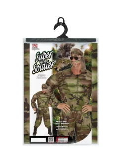 WIDMANN Déguisement Super Soldat Homme (shirt Muscle, Pantalon, Tour De Tête) -WIDMANN Soldes deguisement super soldat homme shirt muscle pantalon tour de tete 4