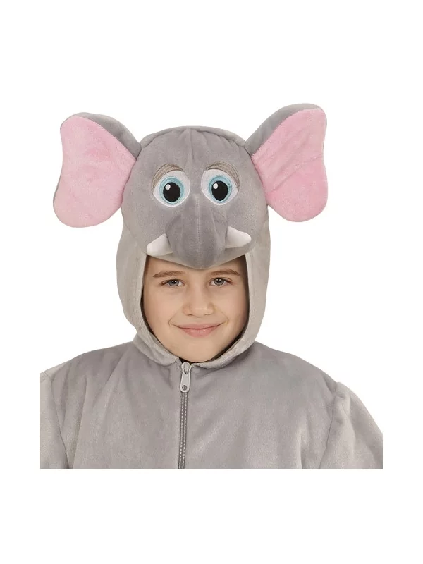 WIDMANN Déguisement Veste Peluche à Capuche Avec Tête D'éléphant 2 WIDMANN Déguisement Veste Peluche à Capuche Avec Tête D'éléphant – Image 2