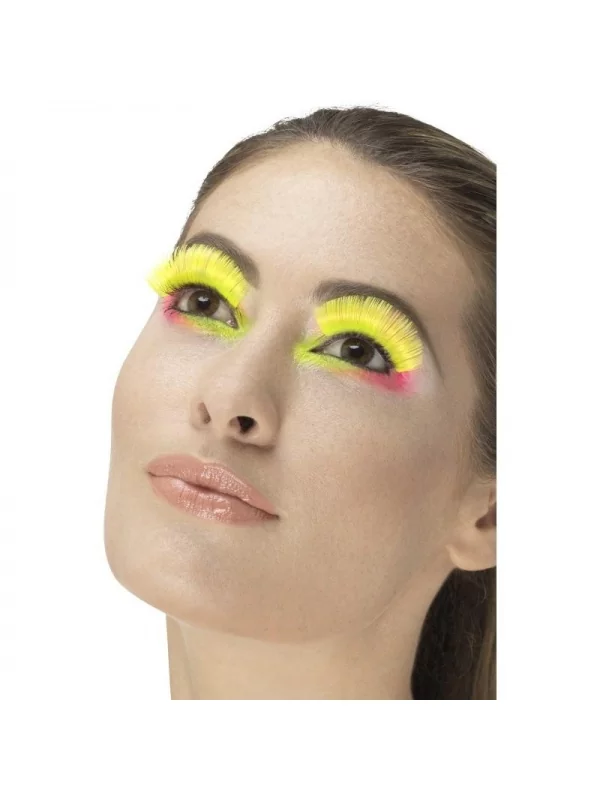 Smiffys Faux Cils Jaune Fluo 1 Smiffys Faux Cils Jaune Fluo