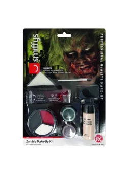 Smiffys Kit Maquillage Multicolore Zombie (peinture Visage, Latex Liquide, Sang)