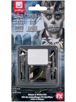 Smiffys Kit Maquillage Noir & Blanc