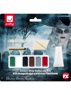 Smiffys Kit Maquillage Vaisseau Fantôme (5 Fards, Crayon Noir, Applicateur, 2 éponges)