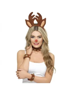 Smiffys Kit Renne Pin-up (serre-tête, Collier, Bracelets)