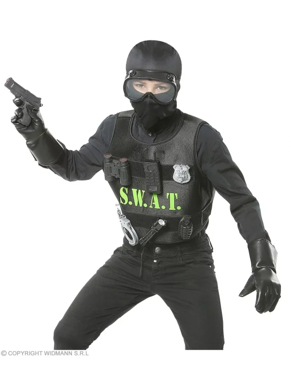 WIDMANN Kit SWAT (gilet Pare-balles, Insigne, Pistolet, Menottes, Radio, Lampe-torche, Grenade, Jumelles) 2 WIDMANN Kit SWAT (gilet Pare-balles, Insigne, Pistolet, Menottes, Radio, Lampe-torche, Grenade, Jumelles) – Image 2