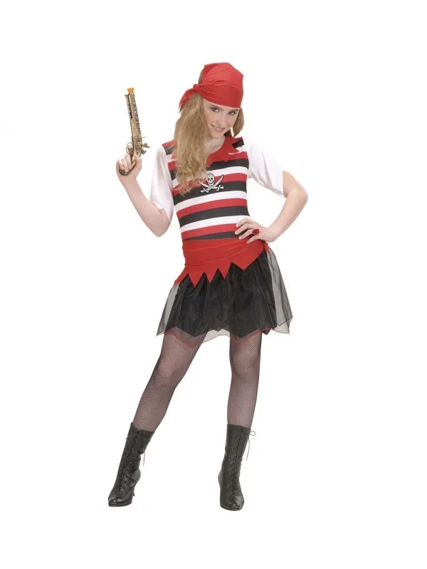 WIDMANN Le Déguisement Pirate Fille Rouge Et Noir Pour Une Aventure En Mer 2 WIDMANN Le Déguisement Pirate Fille Rouge Et Noir Pour Une Aventure En Mer – Image 2